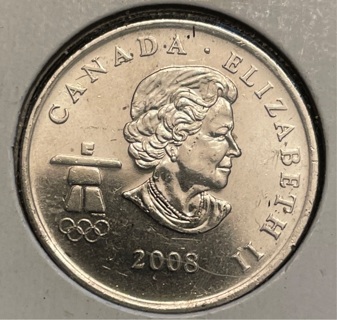 2008 Canada Vancouver Olympics 25 Cents Brilliant Uncirculated 