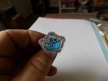 Child's ring blue crown jewel