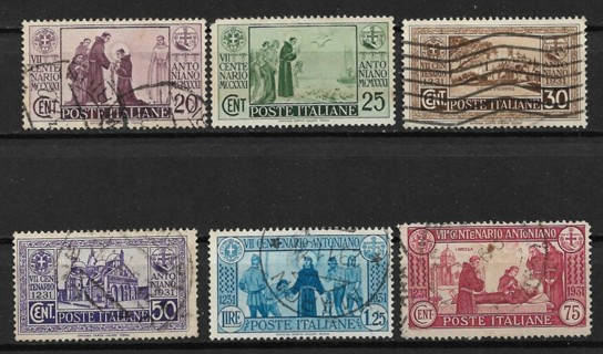 1931 Italy Sc258-63 St Anthony of Padua used set of 6