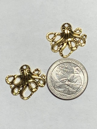 ANTIQUE GOLD CHARMS~#11~SET OF 2~FREE SHIPPING!