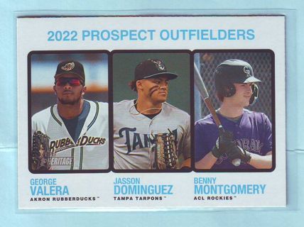 2022 Topps Heritage Minors Jason Dominguez Baseball Card # 182 Yankees