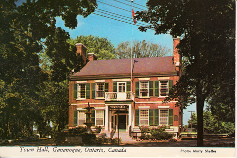 Vintage Postcard Town Hall, Gananoque, Ontario, Canada