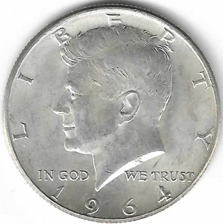 1964 Kennedy Half Dollar 90% Silver U.S. 50 Cent Coin