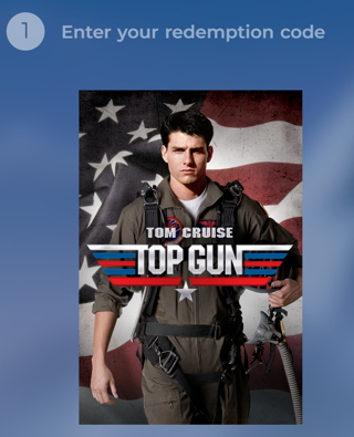 Top Gun VUDU or itunes SD Digital Movie Code