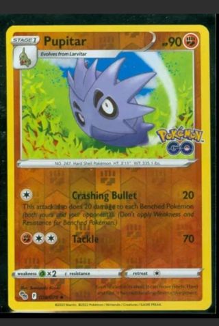 NM Rev Holo Pupitar Pokemon Go Pokemon card TCG