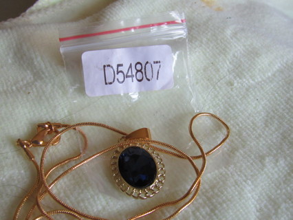 NECKLACE BLUE AND GOLD TONE