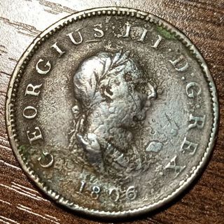 1806 British 1/2 Penny Full bold date!