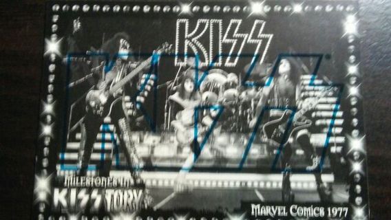 2009 KISS CATALOG/PRESSPASS-MILESTONES IN KISSTORY- MARVEL COMICS 1977-BLUE EDITION TRADING CARD# 63