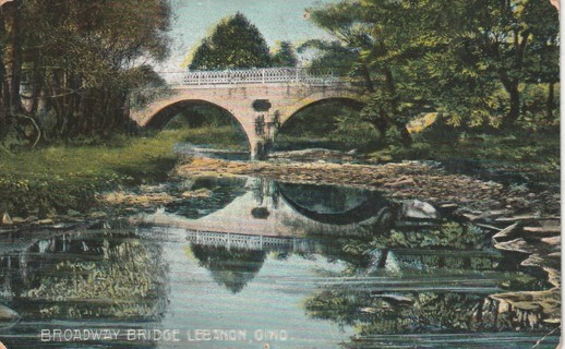 Vintage Used Postcard: 1908 Broadway Bridge, Lebanon, OH