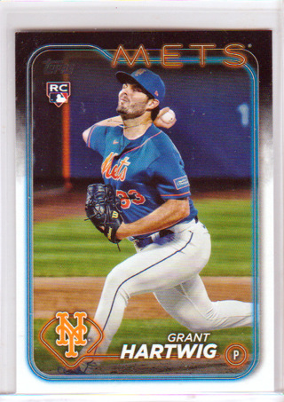 Grant Hartwig, 2024 Topps ROOKiE Card #130, New York Mets, (L3)