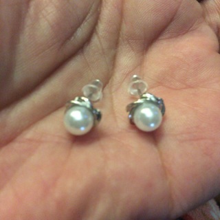 New SP Faux Pearl Earrings read description before bidding 