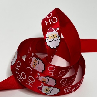 Ho Ho Ho Santa Red Christmas 5/8” Wide Ribbon 