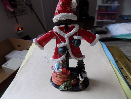 Resin Santa's hat and coat and mittens on a dress form 6 inch