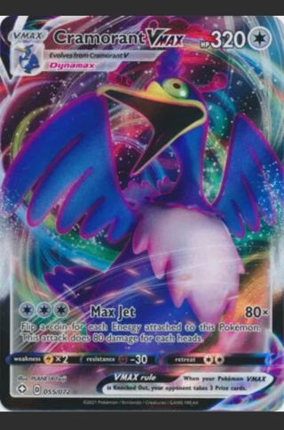 NM Ultra Rare Cramorant VMAX Textured Fully Art Pokemon card TCG SWSH