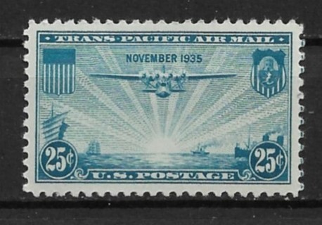 1935 ScC20 25¢ China Clipper over Pacific MH