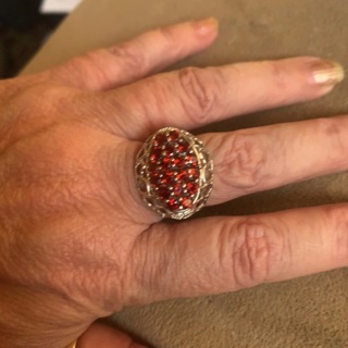 ‘KARIS’ 925 Genuine Garnet Cluster Ring