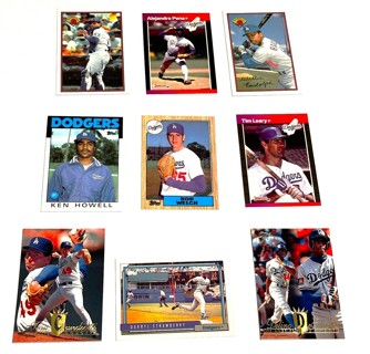 Dodgers-9 Card Lot-Strawberry,Scioscia,Welch,Howell,Pena,Randolph