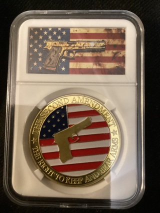 THE SECOND AMENDMENT COIN IN CASE