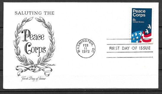 1972 Sc1447 Peace Corp FDC