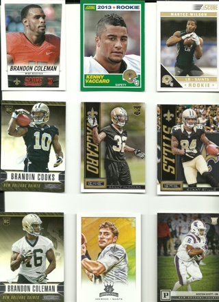 Fun Pack Football Cards: Nine New Orleans Saints  Football Trading Cards 2021 and older