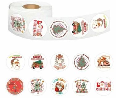 ➡️⛄(10) 1" GROOVY SANTA CLAUSE STICKERS!! CHRISTMAS
