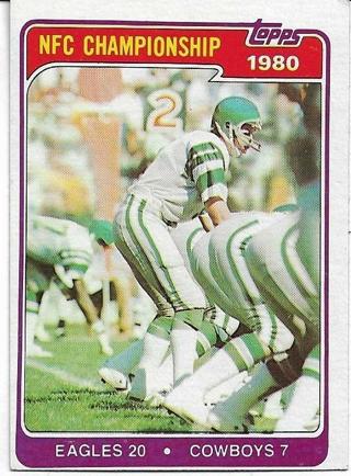 1981 TOPPS NFC CHAMPIONSHIP CARD 