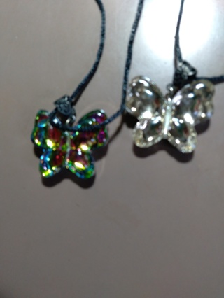 2 Butterfly Pendants 