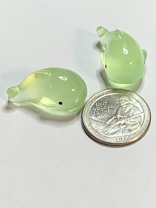 OCEAN/MARINE LIFE ANIMALS~#10~GREEN~SET OF 2~GLOW IN THE DARK~FREE SHIPPING!