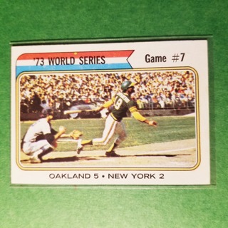 1974 - TOPPS BASEBALL CARD NO. 478 -  WORLD SERIES GAME #7 - NRMT+