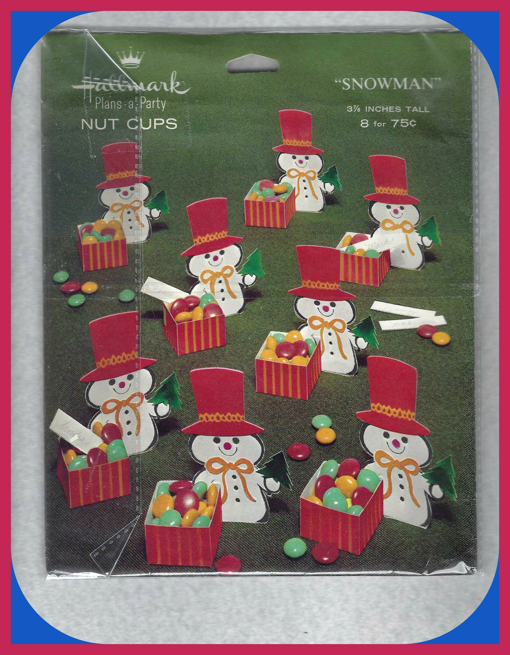 Free: 1960's HALLMARK Christmas Snowman Candy NUT CUPS  Rare Decoration