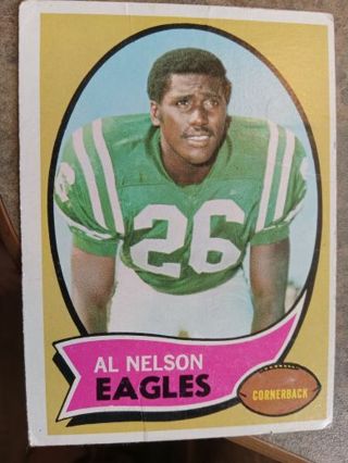 1970 T.C.G. AL NELSON PHILADELPHIA EAGLES FOOTBALL CARD# 141