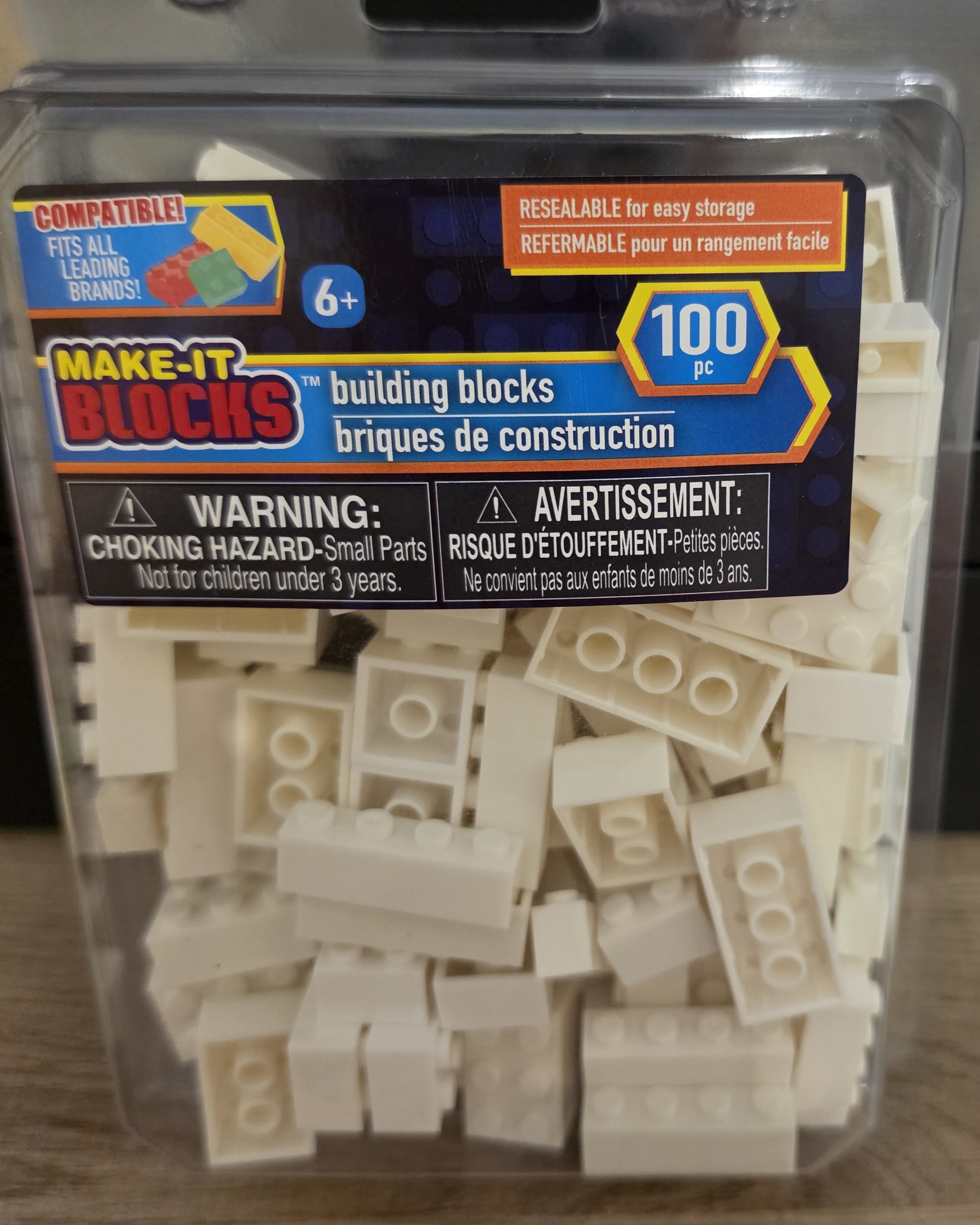 FREE: NEW - Make-It Blocks - White Building Blocks - package of 100