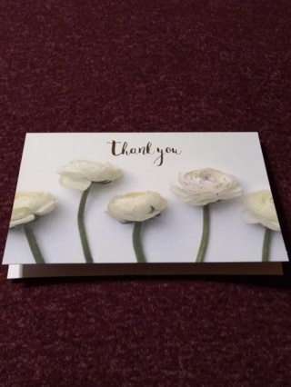 White Floral Notecard - thank you
