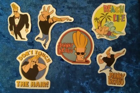 6 - "BEEFCAKE, JOHNNY BRAVO" STICKERS (1 FREE STICKER WITH WIN)