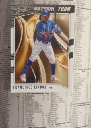 2021 Absolute Extreme Team Insert Francisco Lindor ET-5 New York Mets 