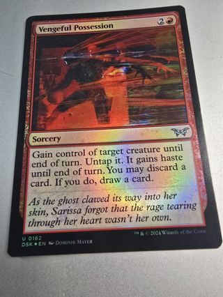 Magic the gathering mtg Vengeful Possession foil card Duskmourn