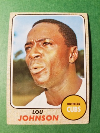 1968 - TOPPS EXMT - NRMT BASEBALL - CARD NO. 184 - LOU JOHNSON - CUBS