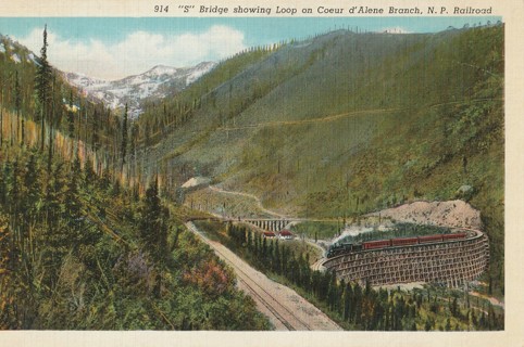 Vintage Unused Postcard: c: S Bridge, Loop on Coeur d'Alene Branch