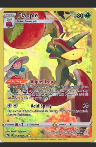 NM Ultra Rare TH Flapple Pokemon card TCG SWSH