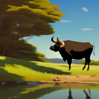 Listia Digital Collectible: Water Buffalo Coming to Drink