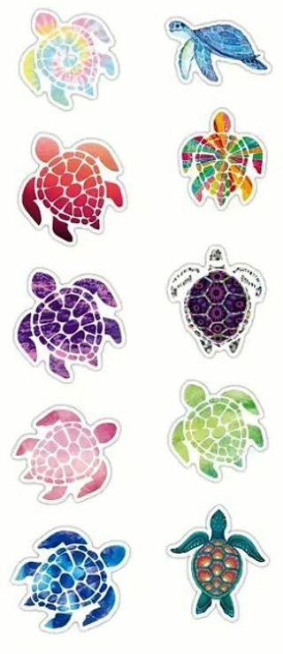 ⭐NEW⭐(10) 1" SEA TURTLES stickers