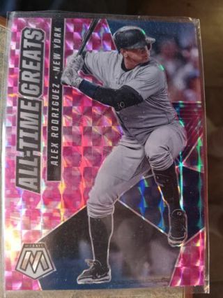 2021 PANINI PINK MOSAIC PRIZM ALEX RODRIGUEZ NEW YORK YANKEES BASEBALL CARD# ATG11