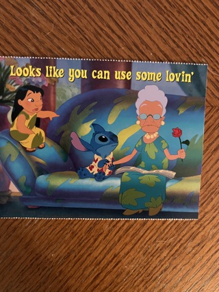  Disney's Lilo & Stitch collectable Valentine Card from 2002 Looks like you can use some lovin'
