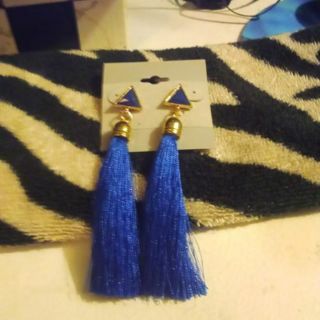 Blue Tassel Earrings