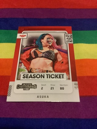 WWE 2022 Panini Chronicles Contenders Collectible Wrestling Season Ticket Card #101 Asuka Silver