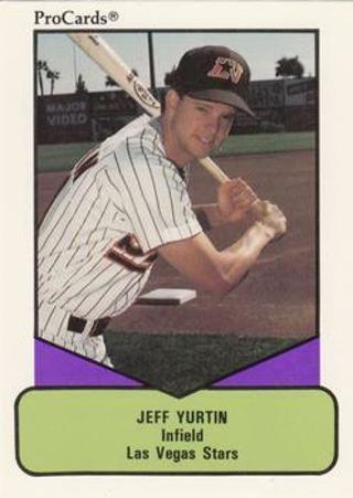 Jeff Yurtin 1990 Pro Cards Las Vegas Stars