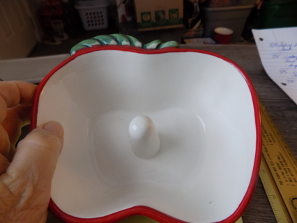 6 1/2 wide and 2 inch deep apple shaped apple dumplin baking dish # 1