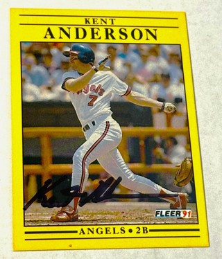 Autographed 1991 Fleer Kent Anderson California Angels #306