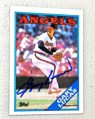 Autographed 1988 Topps Baseball Card Gary Lucas California Angels #524