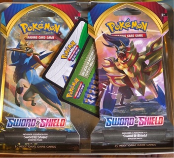 2 packs sword and shield Pokémon Cards